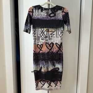 Stylish Multicolor Graffiti Dress
